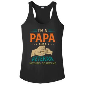 I'm A Papa And A Veteran Nothing Scares Me Grandpa Funny Gift Ladies PosiCharge Competitor Racerback Tank