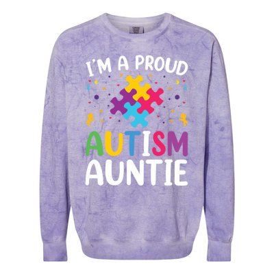 IM A Proud Autism Auntie Gift Colorblast Crewneck Sweatshirt