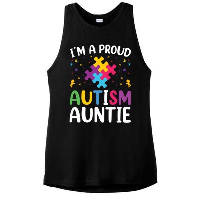 IM A Proud Autism Auntie Gift Ladies PosiCharge Tri-Blend Wicking Tank