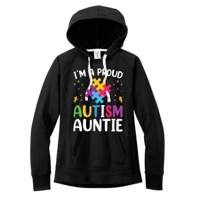 IM A Proud Autism Auntie Gift Women's Fleece Hoodie