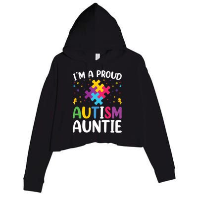 IM A Proud Autism Auntie Gift Crop Fleece Hoodie