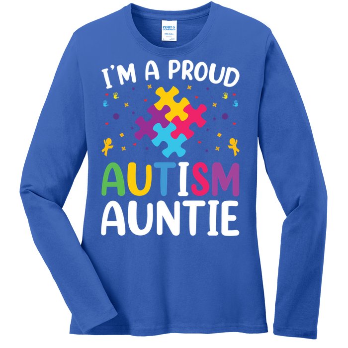 IM A Proud Autism Auntie Gift Ladies Long Sleeve Shirt