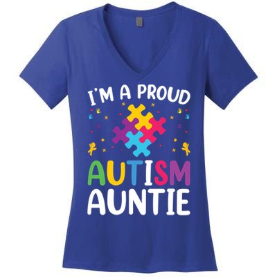 IM A Proud Autism Auntie Gift Women's V-Neck T-Shirt