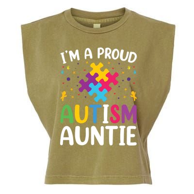 IM A Proud Autism Auntie Gift Garment-Dyed Women's Muscle Tee