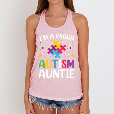 IM A Proud Autism Auntie Gift Women's Knotted Racerback Tank