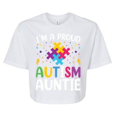 IM A Proud Autism Auntie Gift Bella+Canvas Jersey Crop Tee