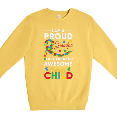 I’m A Proud Grandpa Of A Freakin' Awesome Autistic Child Autism Awareness Month Premium Crewneck Sweatshirt