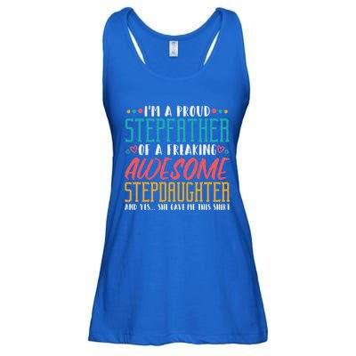 I'm A Proud Stepfather Of A Awesome Stepdaughter Stepdad Gift Ladies Essential Flowy Tank