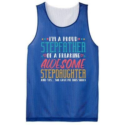 I'm A Proud Stepfather Of A Awesome Stepdaughter Stepdad Gift Mesh Reversible Basketball Jersey Tank