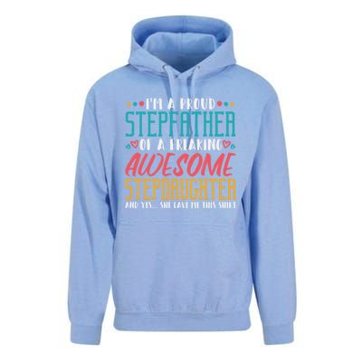 I'm A Proud Stepfather Of A Awesome Stepdaughter Stepdad Gift Unisex Surf Hoodie