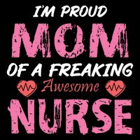 I'm A Proud Mom Of A Freaking Awesome Nurse Distressed Text Impact Tech Backpack