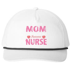 I'm A Proud Mom Of A Freaking Awesome Nurse Distressed Text Snapback Five-Panel Rope Hat