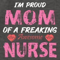 I'm A Proud Mom Of A Freaking Awesome Nurse Distressed Text Vector Backpack
