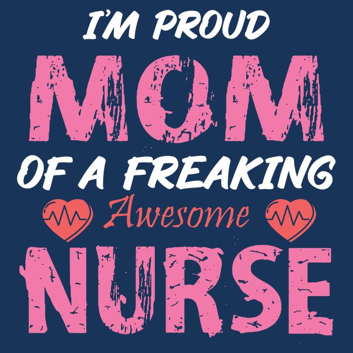 I'm A Proud Mom Of A Freaking Awesome Nurse Distressed Text Women's V-Neck T-Shirt