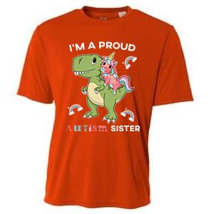 IM A Proud Sister Unicorn Autism Awareness Puzzle Gift Cooling Performance Crew T-Shirt