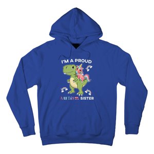 IM A Proud Sister Unicorn Autism Awareness Puzzle Gift Hoodie