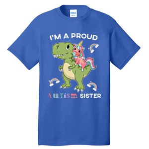 IM A Proud Sister Unicorn Autism Awareness Puzzle Gift Tall T-Shirt