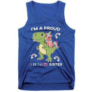 IM A Proud Sister Unicorn Autism Awareness Puzzle Gift Tank Top