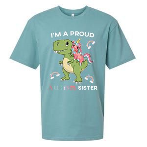 IM A Proud Sister Unicorn Autism Awareness Puzzle Gift Sueded Cloud Jersey T-Shirt