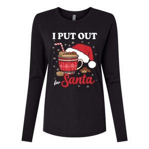 I Always Put Out For Santa Christmas Cookies And Milk Xmas Womens Cotton Relaxed Long Sleeve T-Shirt