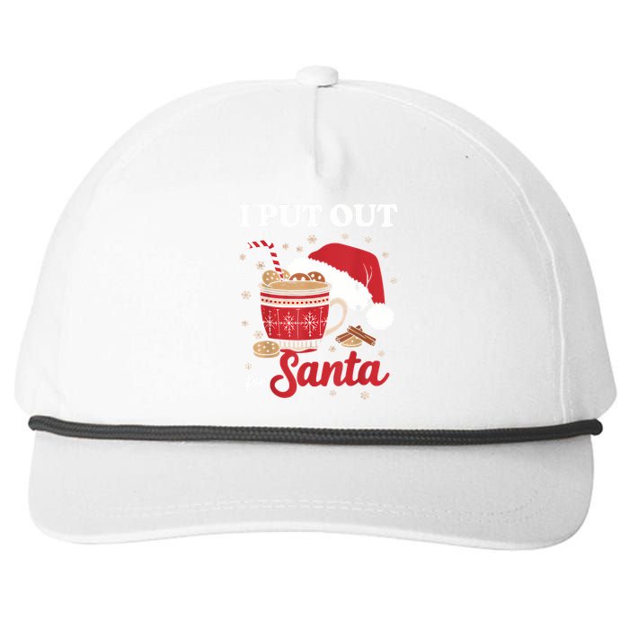 I Always Put Out For Santa Christmas Cookies And Milk Xmas Snapback Five-Panel Rope Hat