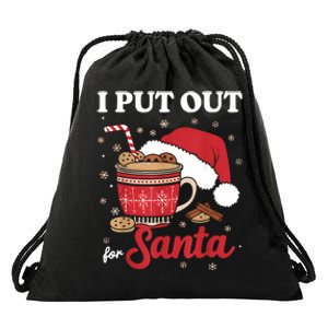 I Always Put Out For Santa Christmas Cookies And Milk Xmas Drawstring Bag