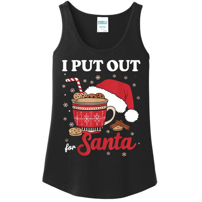 I Always Put Out For Santa Christmas Cookies And Milk Xmas Ladies Essential Tank