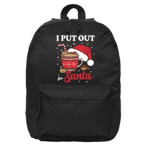 I Always Put Out For Santa Christmas Cookies And Milk Xmas 16 in Basic Backpack