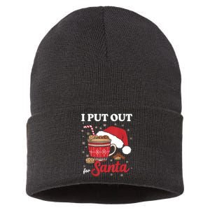 I Always Put Out For Santa Christmas Cookies And Milk Xmas Sustainable Knit Beanie