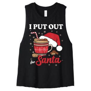 I Always Put Out For Santa Christmas Cookies And Milk Xmas Women's Racerback Cropped Tank