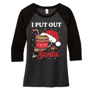 I Always Put Out For Santa Christmas Cookies And Milk Xmas Women's Tri-Blend 3/4-Sleeve Raglan Shirt