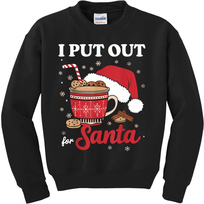 I Always Put Out For Santa Christmas Cookies And Milk Xmas Kids Sweatshirt