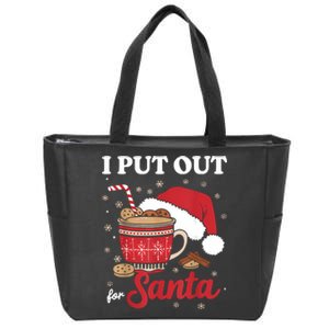 I Always Put Out For Santa Christmas Cookies And Milk Xmas Zip Tote Bag