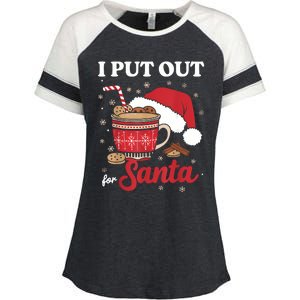 I Always Put Out For Santa Christmas Cookies And Milk Xmas Enza Ladies Jersey Colorblock Tee