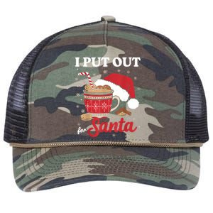 I Always Put Out For Santa Christmas Cookies And Milk Xmas Retro Rope Trucker Hat Cap