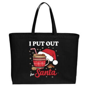 I Always Put Out For Santa Christmas Cookies And Milk Xmas Cotton Canvas Jumbo Tote