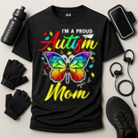 I'm A Proud Autism Mom Autism Awareness Butterfly Gifts Performance Shirt