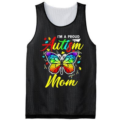 I'm A Proud Autism Mom Autism Awareness Butterfly Gifts Mesh Reversible Basketball Jersey Tank