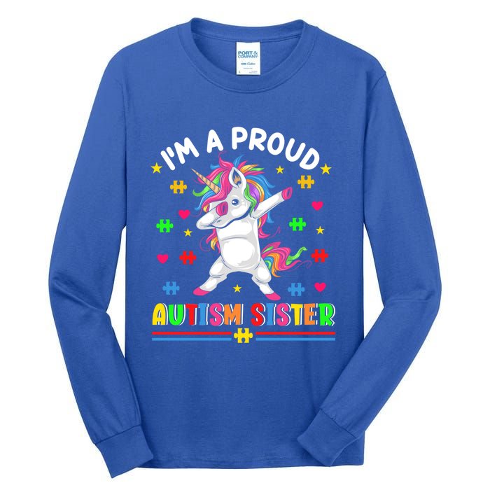 IM A Proud Autism Sister Funny Gift Tall Long Sleeve T-Shirt