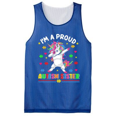 IM A Proud Autism Sister Funny Gift Mesh Reversible Basketball Jersey Tank