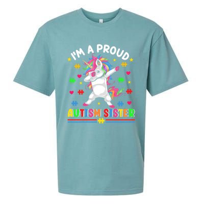 IM A Proud Autism Sister Funny Gift Sueded Cloud Jersey T-Shirt