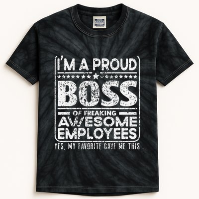 IM A Proud Boss Of Freaking Awesome Employees Office Gifts Kids Tie-Dye T-Shirt