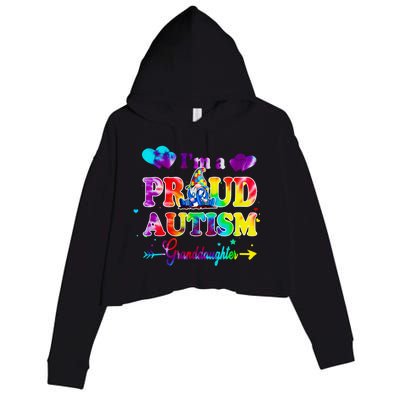 I'm A Proud Autism Granddaughter Tie Dye Gnome Cute Gift Crop Fleece Hoodie