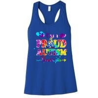 I'm A Proud Autism Granddaughter Tie Dye Gnome Cute Gift Women's Racerback Tank