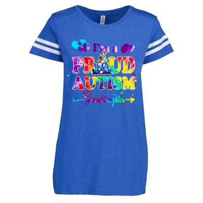 I'm A Proud Autism Granddaughter Tie Dye Gnome Cute Gift Enza Ladies Jersey Football T-Shirt