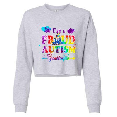 I'm A Proud Autism Granddaughter Tie Dye Gnome Cute Gift Cropped Pullover Crew