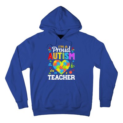 Im A Proud Autism Teacher Heart Puzzle Pieces Support Gift Hoodie