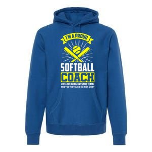 I'm A Proud Softball Coach Of An Awesome Team Coaching Gift Premium Hoodie