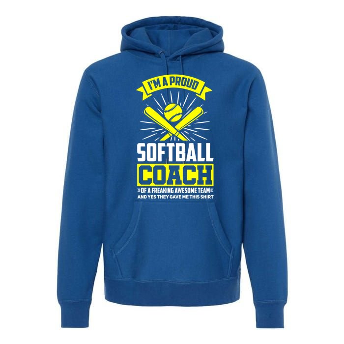 I'm A Proud Softball Coach Of An Awesome Team Coaching Gift Premium Hoodie