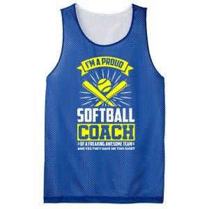 I'm A Proud Softball Coach Of An Awesome Team Coaching Gift Mesh Reversible Basketball Jersey Tank